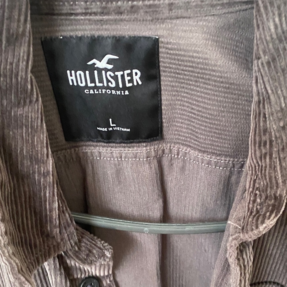 Hollister Men's Dark Gray Corduroy Shirt Jacket - Picture 2 of 3